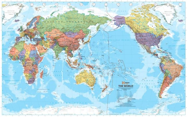 Как выглядят карты мира  в разных странах