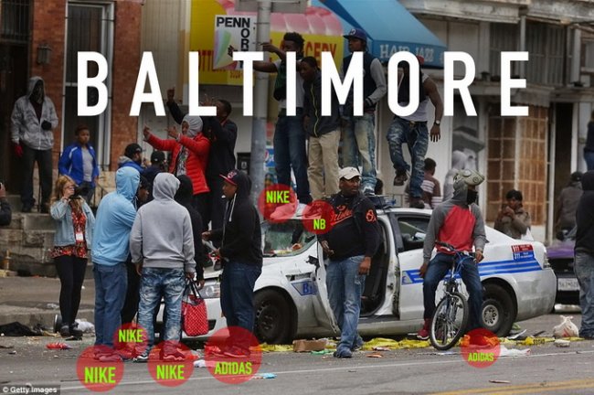 Какую одежду носят участники беспорядков в Балтиморе