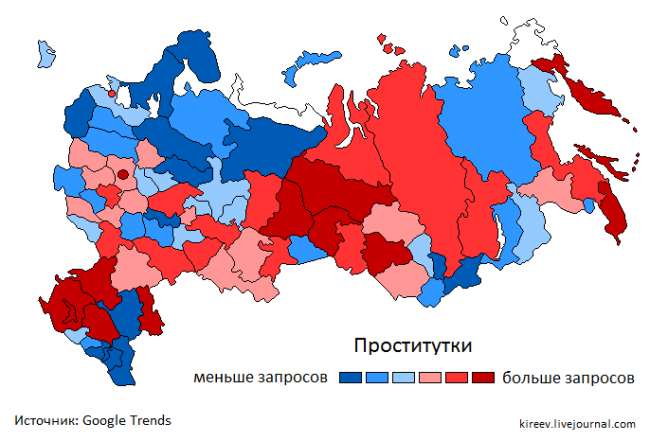 Жители каких российских городов чаще интересуются «взрослыми темами» в Google