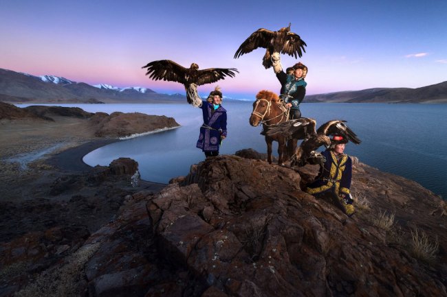 Охота с беркутом в Монголии