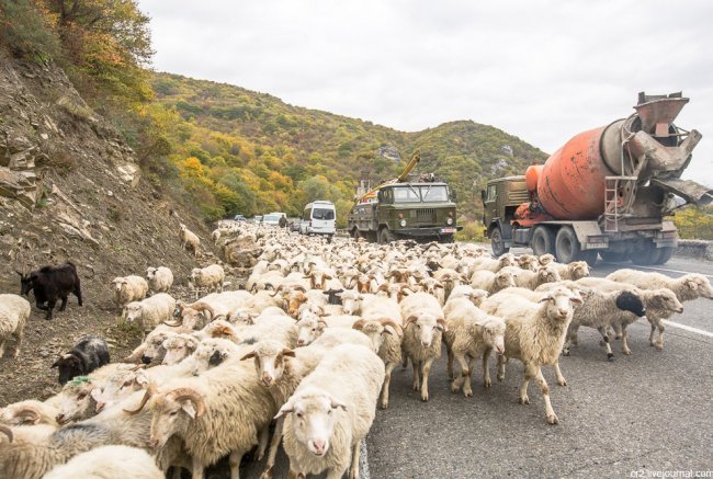 Пробки на Военно-Грузинской дороге